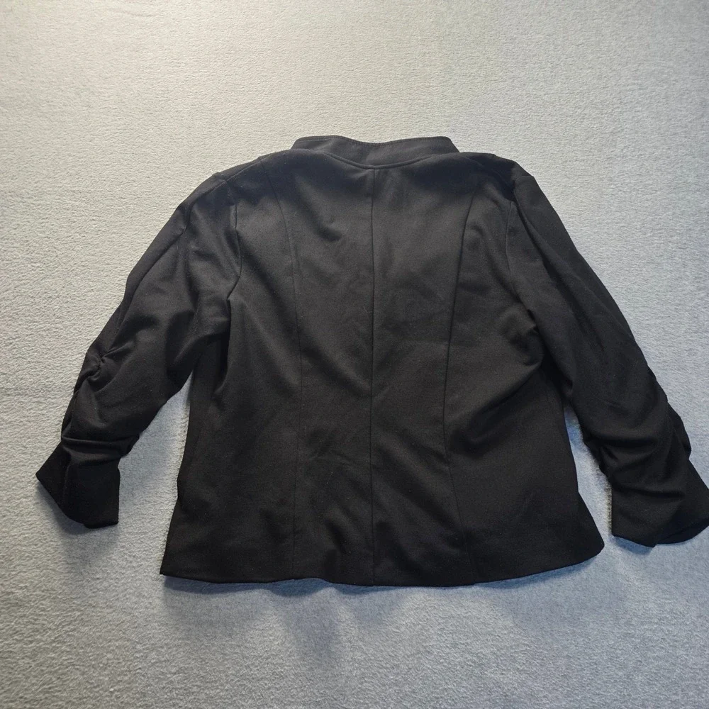 Apt‎ 9 Studded Moto Jacket Womens L Black Asymmetrical Zip Blazer Ruched Sleeve